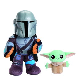 Mattel Star Wars Peluche Clan de Dos Mandalorian et Grogu