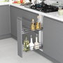 Emuca Porte-bouteilles extractible Suprastar avec fermeture amortie, module 150mm, acier, chromé