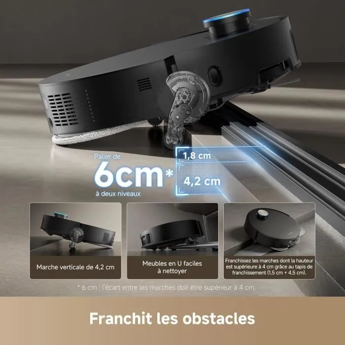 Dreame Robot Aspirateur X50 avec Base - Prévention Obstacles IA 360° - 20.000 Pa