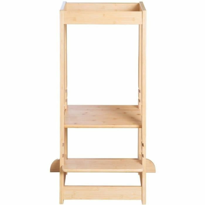 Roba Tour d'apprentissage Montessori en Bambou Naturel, réglable sur 3 niveaux Roba Tour d'apprentissage Montessori en Bambou Naturel, réglable sur 3 niveaux