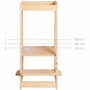 Roba Tour d'apprentissage Montessori en Bambou Naturel, réglable sur 3 niveaux