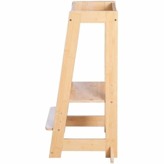 Roba Tour d'apprentissage Montessori en Bambou Naturel, réglable sur 3 niveaux Roba Tour d'apprentissage Montessori en Bambou Naturel, réglable sur 3 niveaux