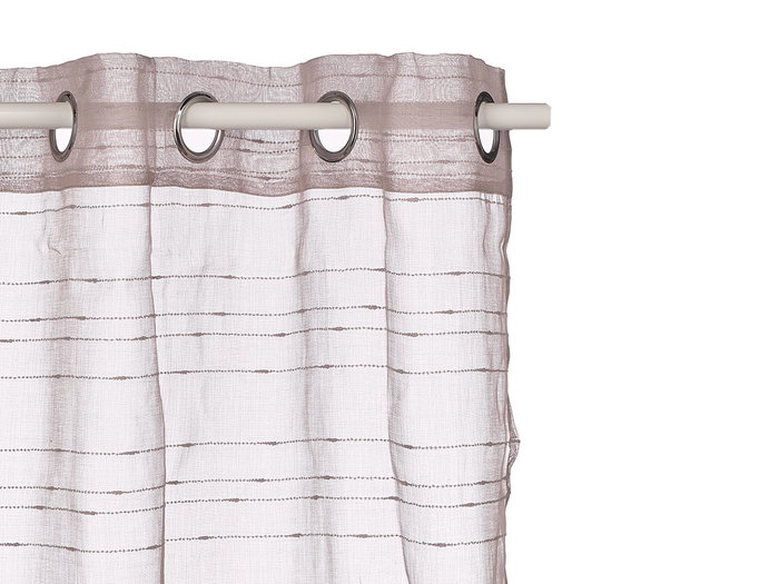 Giftdecor Rideau Gris à Rayures Horizontales 140x260cm en Polyester (Set de 6)