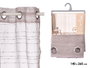 Giftdecor Rideau Gris à Rayures Horizontales 140x260cm en Polyester (Set de 6)