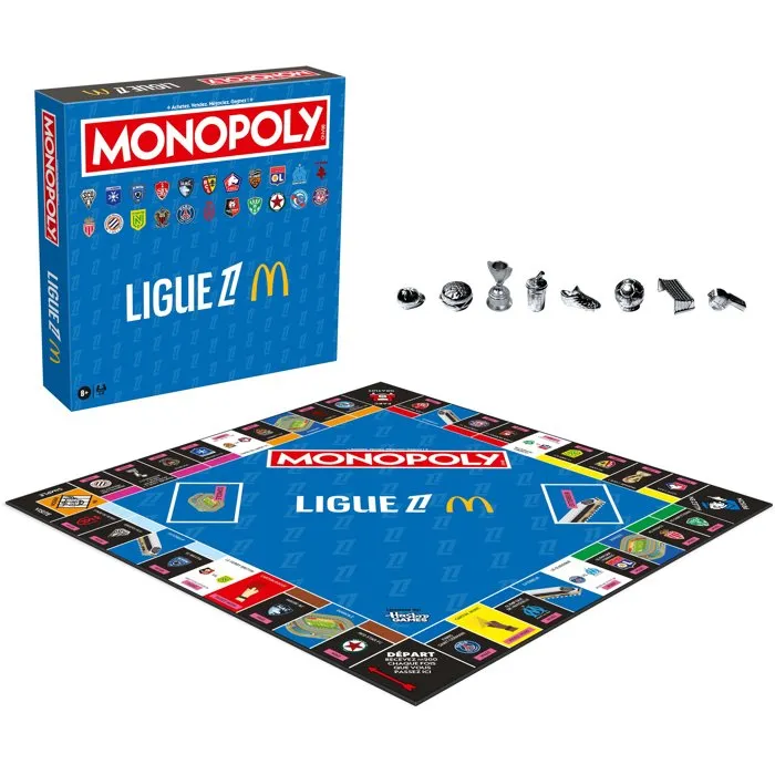 Winning Moves MONOPOLY Ligue 1 McDonald's - Jeu de société pour 2 à 6 joueurs - Dès 8 ans - Édition exclusive football Winning Moves MONOPOLY Ligue 1 McDonald's - Jeu de société pour 2 à 6 joueurs - Dès 8 ans - Édition exclusive football