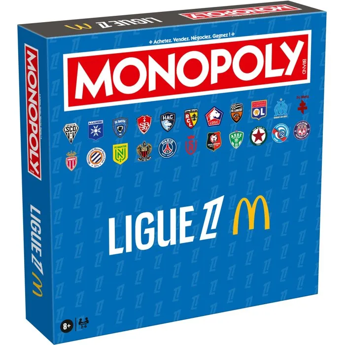 Winning Moves MONOPOLY Ligue 1 McDonald's - Jeu de société pour 2 à 6 joueurs - Dès 8 ans - Édition exclusive football Winning Moves MONOPOLY Ligue 1 McDonald's - Jeu de société pour 2 à 6 joueurs - Dès 8 ans - Édition exclusive football