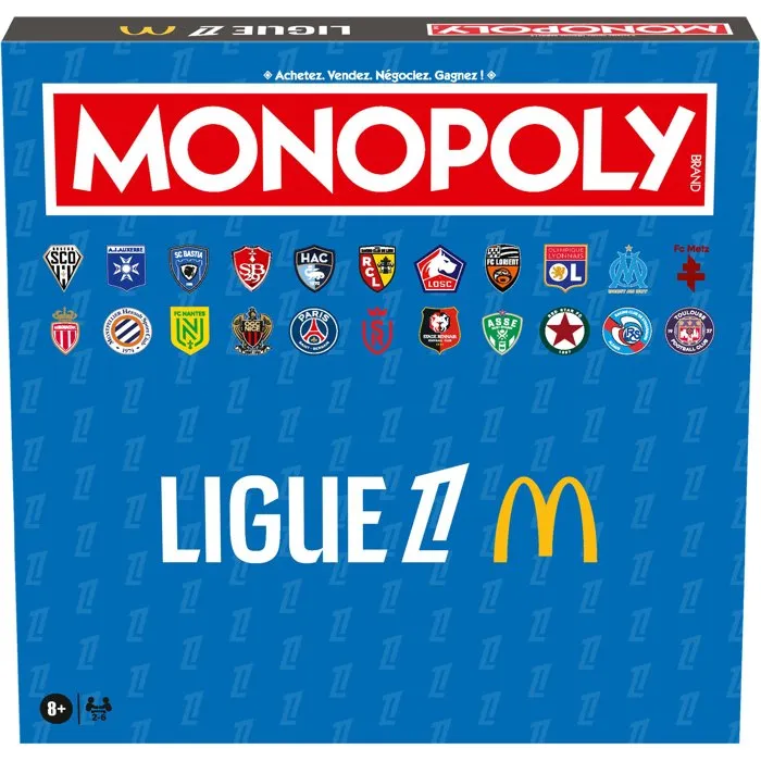 Winning Moves MONOPOLY Ligue 1 McDonald's - Jeu de société pour 2 à 6 joueurs - Dès 8 ans - Édition exclusive football Winning Moves MONOPOLY Ligue 1 McDonald's - Jeu de société pour 2 à 6 joueurs - Dès 8 ans - Édition exclusive football