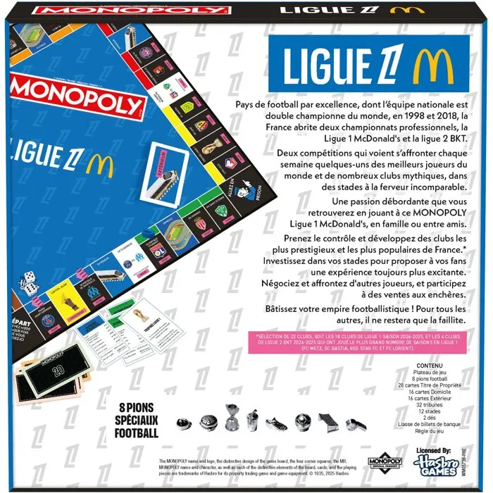 Winning Moves MONOPOLY Ligue 1 McDonald's - Jeu de société pour 2 à 6 joueurs - Dès 8 ans - Édition exclusive football Winning Moves MONOPOLY Ligue 1 McDonald's - Jeu de société pour 2 à 6 joueurs - Dès 8 ans - Édition exclusive football
