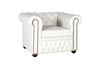 GINER Y COLOMER Canapé 1 place Chesterfield en cuir capitonné blanc - Sofa design et intemporel