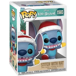 Funko Figurine POP Disney Stitch avec Chapeau de Père Noël