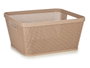 KIPIT Cesta multiuso rectangulaire médiane, lot de 18 unités, Beige, Blanc et Gris