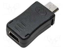 LOGILINK Adaptateur USB 2.0 Micro prise USB B et socket USB mini 5pin Noir