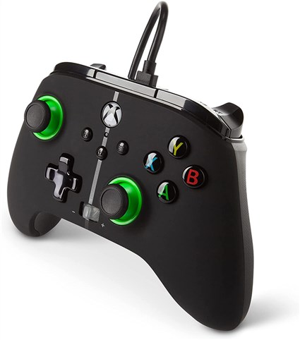 PowerA Manette Filaire Améliorée Xbox Series X/S - Green Hint - 1518818-02 - Avec Boutons Programmables, Double Vibration, Câble USB 3m - Officielle