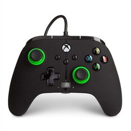 PowerA Manette Filaire Améliorée Xbox Series X/S - Green Hint - 1518818-02 - Avec Boutons Programmables, Double Vibration, Câble USB 3m - Officielle