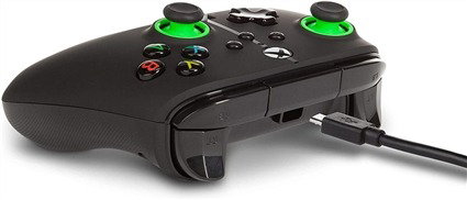 PowerA Manette Filaire Améliorée Xbox Series X/S - Green Hint - 1518818-02 - Avec Boutons Programmables, Double Vibration, Câble USB 3m - Officielle