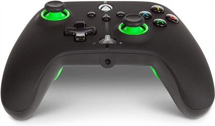 PowerA Manette Filaire Améliorée Xbox Series X/S - Green Hint - 1518818-02 - Avec Boutons Programmables, Double Vibration, Câble USB 3m - Officielle