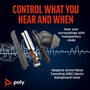 Poly Voyager Free 60+ UC Écouteurs Bluetooth avec ANC, Écran Tactile, Étui de Charge USB-C, Port 3.5mm - Noir Charbon