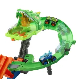 Hot Wheels Monster Trucks Coffret Piste Dragon Sharks vs. Dinos - JFR06 - Jeu de course pour enfants dès 3 ans