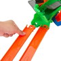 Mattel - Piste Hot Wheels Monster Trucks Sharks vs Dinos Dragon Destruction avec 2 Voitures - Jouet Circuit - 53,34x60x35,56 cm