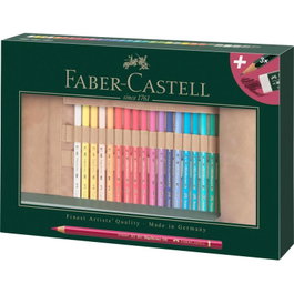 Faber Castell FC-110030 FC110030 (FC-110030) - Coffret de 34 crayons de couleur Polychromos, Artistiques, Multicolores, Étui à rouleau
