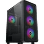 Xigmatek DUO X - Boîtier PC moyen tour format E-ATX - Sans alimentation - Noir - 4 ventilateurs ARGB 120 mm inclus - Panneau latéral en verre trempé - Ports USB 3.0