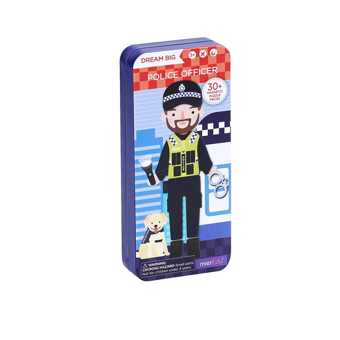 Mieredu Puzzle Magnétique Mon Héros Policier ME086 - Police, Pompiers, Enseignants - Ensemble de Figurines avec Scénarios - Multilingue - Pour Enfants 3 Ans et Plus