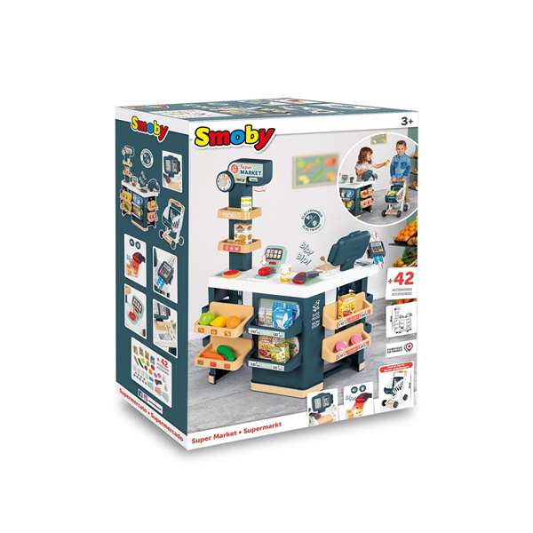 Smoby Supermarché avec coin fruits et légumes et 42 accessoires