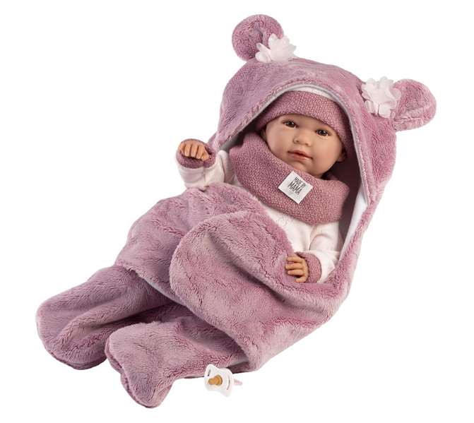 Llorens - Poupée Mimi Llorona avec bruit, robe fuchsia et tissu, 42 cm, langage espagnol
