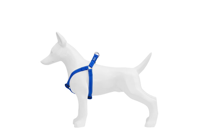Freedog Harnais Type A en Nylon Bleu Réfléchissant 15mm x 30/50cm Freedog Harnais Type A en Nylon Bleu Réfléchissant 15mm x 30/50cm