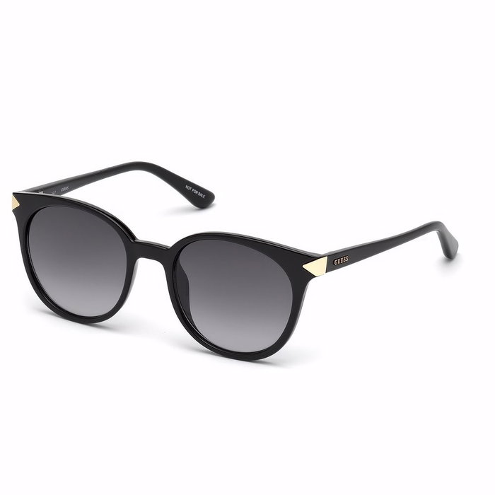 Guess Gafas GU7550 01B 140 mm Lunettes de soleil femme rondes noires verres fumés