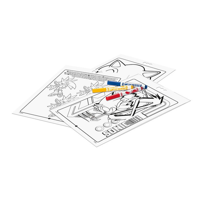 Crayola Kit de Dessin Sonic avec 7 Marqueurs
