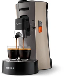 Philips Senseo Select CSA240/31 - Cafetière à dosettes - Avec glissière Intensity Plus, 3 profils d'arôme, économique et durable - Beige