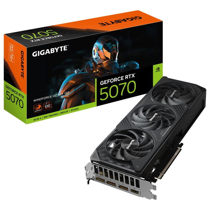 Gigabyte GeForce RTX 5070 Windforce 12GB GDDR7 Carte Graphique Noire OC Edition Gigabyte GeForce RTX 5070 Windforce 12GB GDDR7 Carte Graphique Noire OC Edition