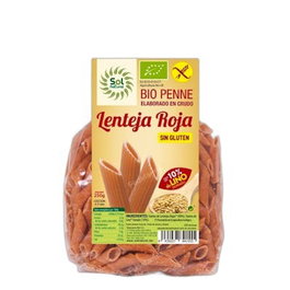 SOLNATURAL Penne de lentilles rouges avec lin sans gluten BIO