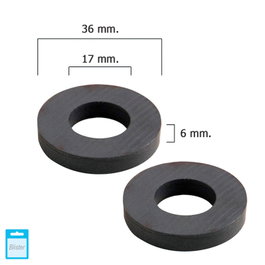 WOLFPACK LINEA PROFESIONAL Aimant Wolfpack ferrite anneau 36x17x6 mm (blister 2 unités)