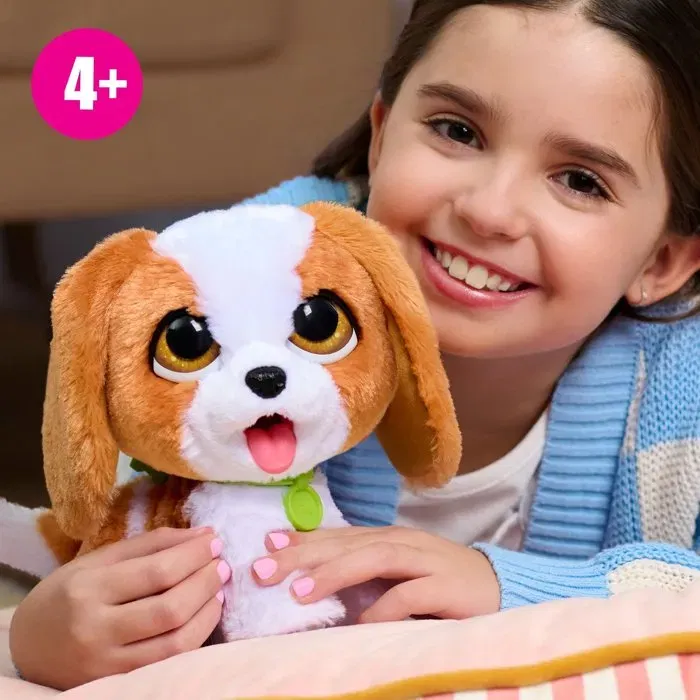Furreal Friends Cavalier King Charles Peluche interactive et éducative, roule et interagit, fourrure douce, jouet dès 4 ans