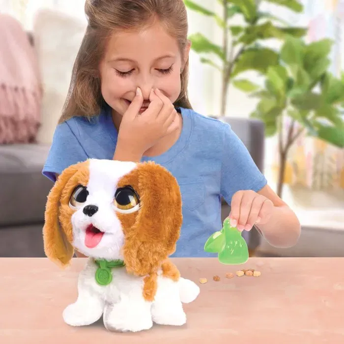 Furreal Friends Cavalier King Charles Peluche interactive et éducative, roule et interagit, fourrure douce, jouet dès 4 ans