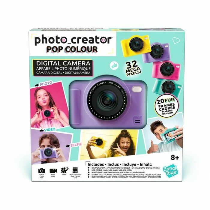 Canal Toys Appareil Photo Numérique Pop Couleur Violet avec carte SD 8Go