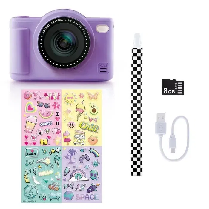 Canal Toys Appareil Photo Numérique Pop Violet CLK 041 avec Carte SD 8 Go, Compact pour Photos et Vidéos