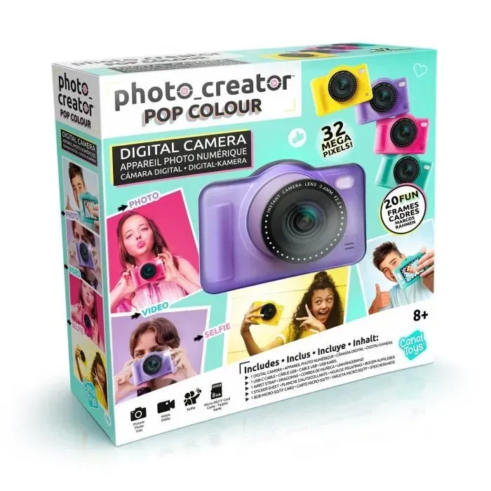 Canal Toys Appareil Photo Numérique Pop Violet CLK 041 avec Carte SD 8 Go, Compact pour Photos et Vidéos