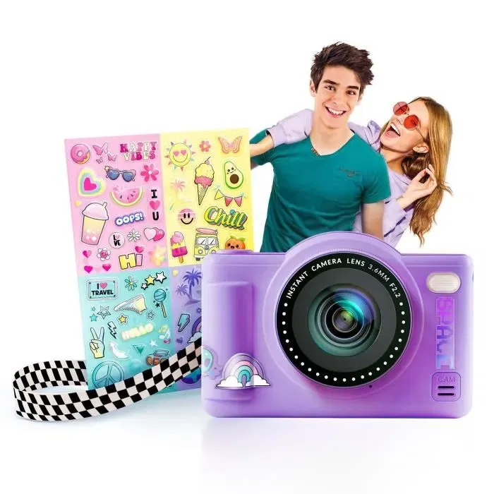 Canal Toys Appareil Photo Numérique Pop Violet CLK 041 avec Carte SD 8 Go, Compact pour Photos et Vidéos