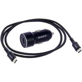 Auto-T Kit chargeur auto USB-C 20W avec câble 1m Noir