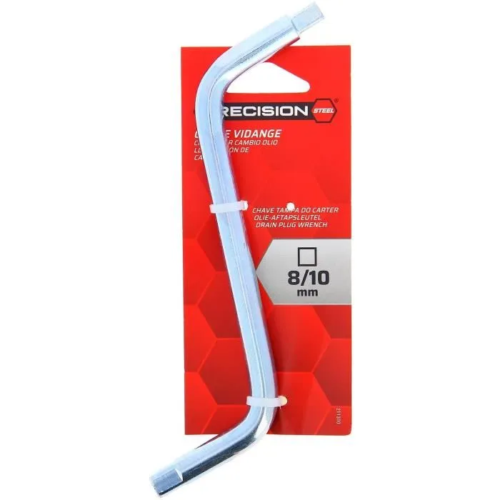 Powertroc - Clé de vidange carrée en acier PRECISION STEEL 8-10 mm pour dévisser bouchon de carter d'huile de voiture
