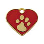 Plaque d'identification pour collier Imarc Heart Rouge Doré