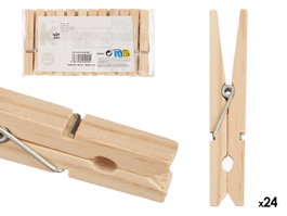 Arte Regal Set de 24 Pinces en Bois Petites 10,5 x 19 x 3 cm Loisirs Créatifs (Set de 24)