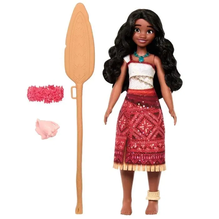 Disney Princess - Mattel Poupée Vaiana 2 Chantante Articulée, 3 Accessoires et Couronne de Fleurs, JBT62 Disney Princess - Mattel Poupée Vaiana 2 Chantante Articulée, 3 Accessoires et Couronne de Fleurs, JBT62