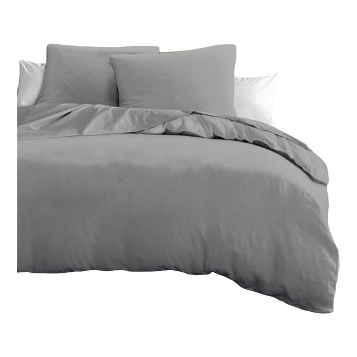 Home Linge Passion Parure de couette 3 pièces - Gris clair - 240 x 260 cm Home Linge Passion Parure de couette 3 pièces - Gris clair - 240 x 260 cm