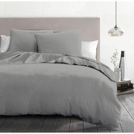 Home Linge Passion Parure de couette 3 pièces - Gris clair - 240 x 260 cm