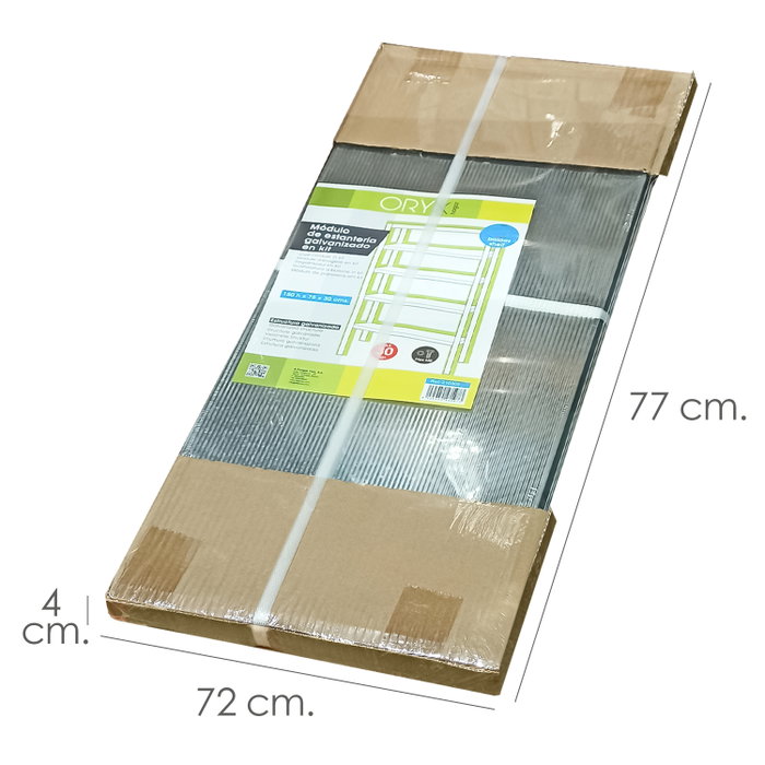 ORYX Module d'étagère galvanisé avec 4 étagères 150x75x30 cm