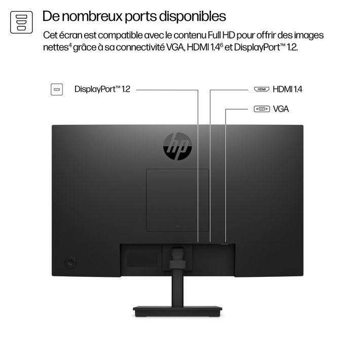HP Moniteur FHD HP Series 3 Pro - 324pf, 23.8 Pouces (100 Hz, Anti-scintillement, HP Eye Ease, Pied Réglable)